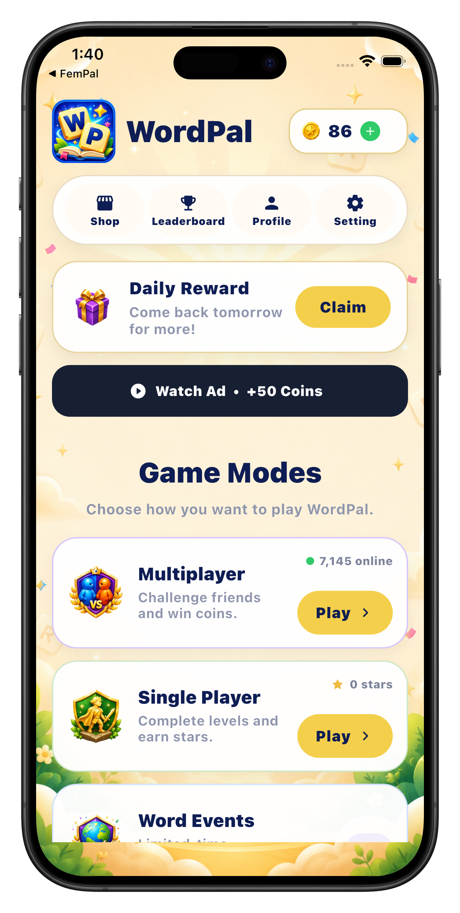 WordPal screen 1